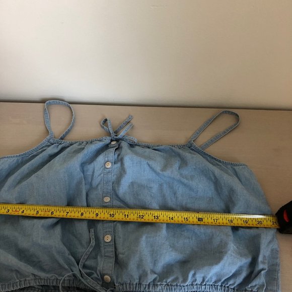 Madewell Chambray Bubble Crop Top - Picture 9 of 11